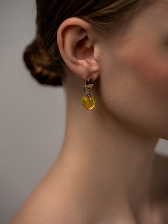Earring "Golden Glow Heart"  hovered