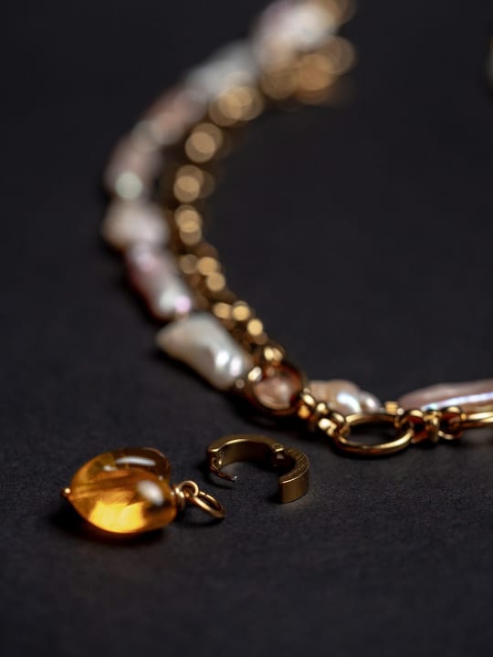 Necklace "Fiery Heart" hovered