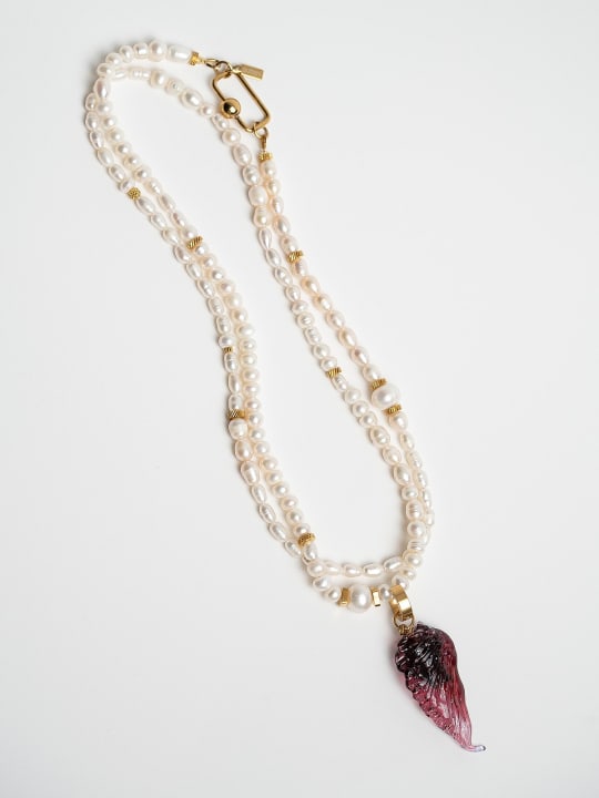 Necklace "Crimson Dusk Wing" primary