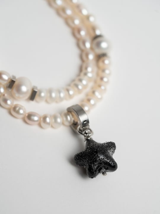 Necklace "Dark Star Elegance" hovered