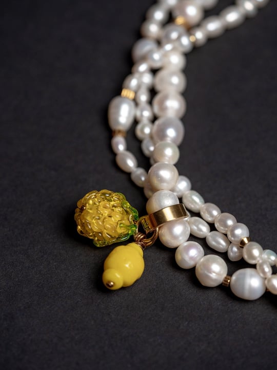 Necklace "Golden Summer" hovered