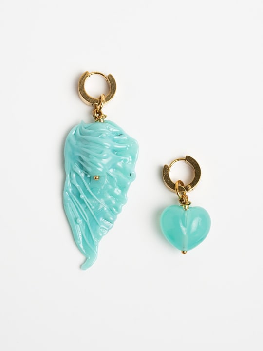 Earrings "Lagoon Heart" hovered