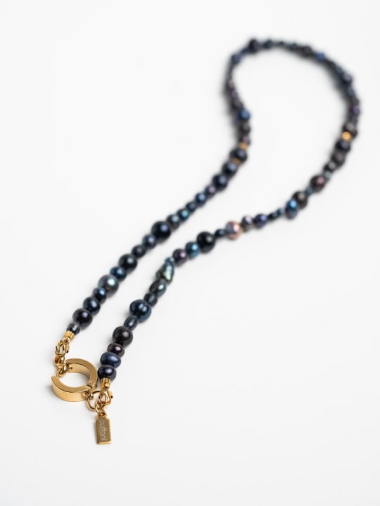 Choker “Nero Gold” hovered