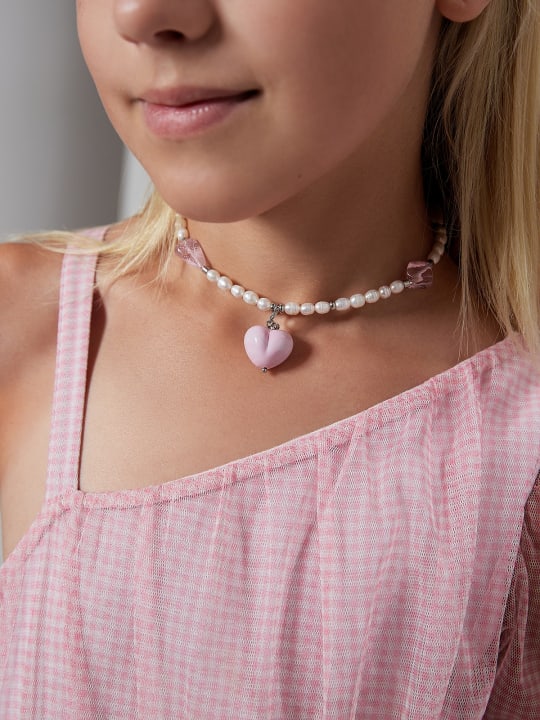 Necklace "Pink milkshake" 2