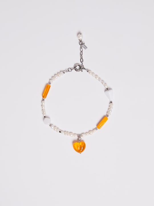 Necklace "Orange fountain" 1