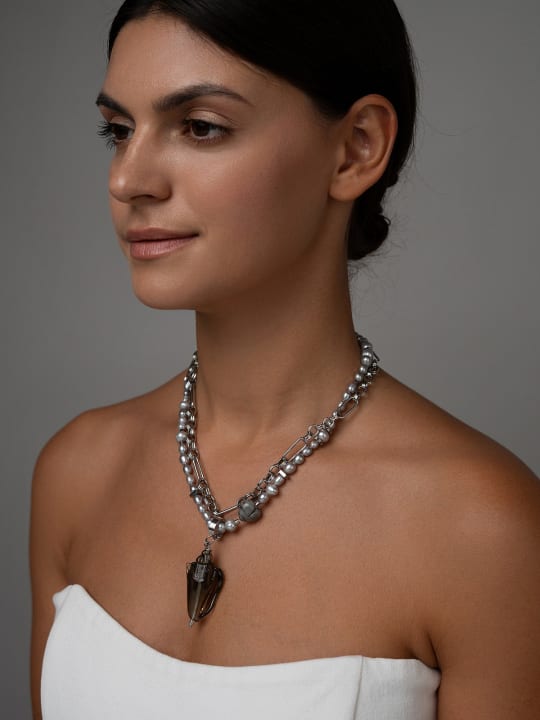 Necklace “Smoky Shell” 2