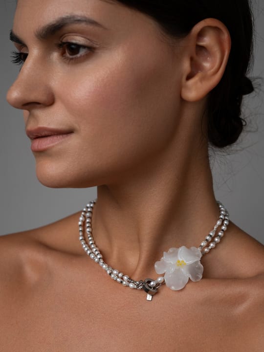 Necklace «White Motion» 2