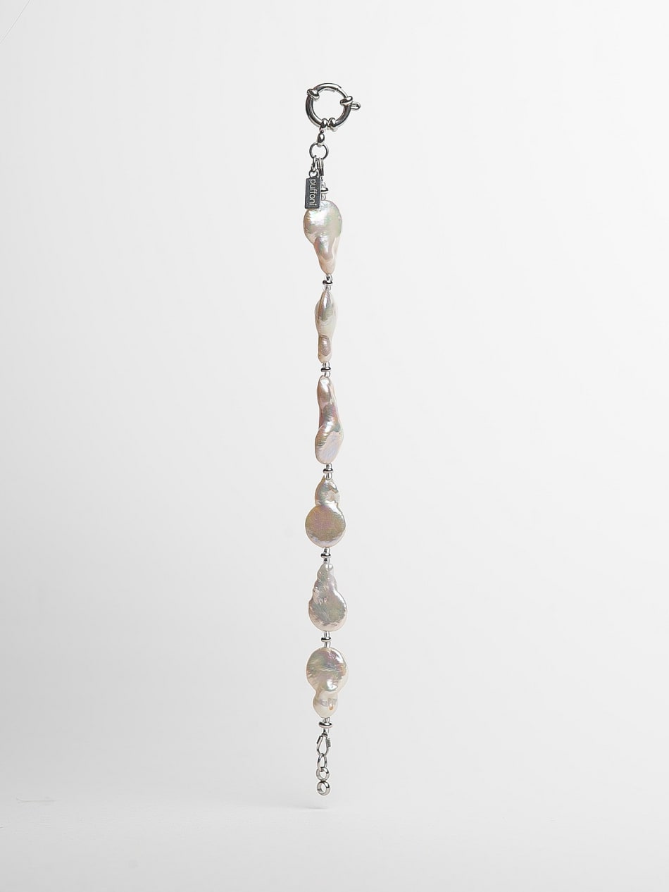 Baroque Pearl Bracelet "Silver Pulse" image 4