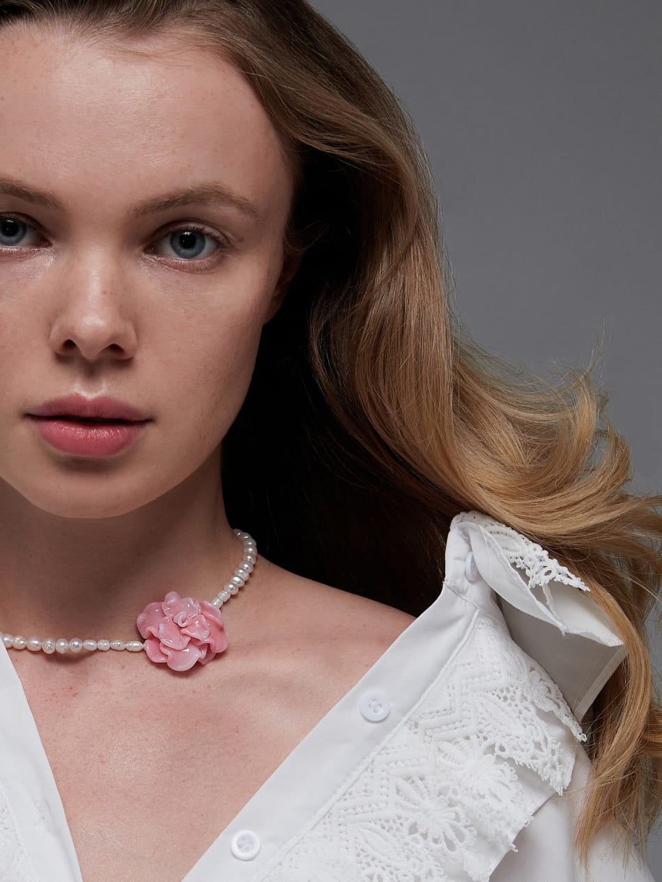 Choker "Pink evening" image 3