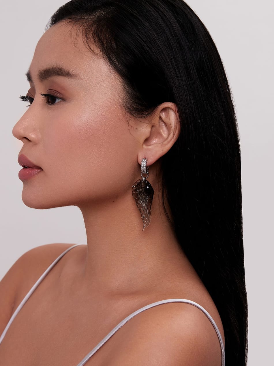 Earrings "Gray and black veil" image 2
