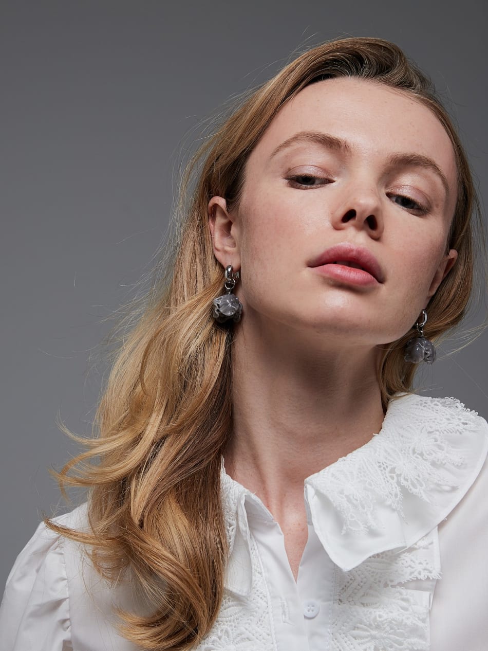 Earrings "Peony at night" image 3