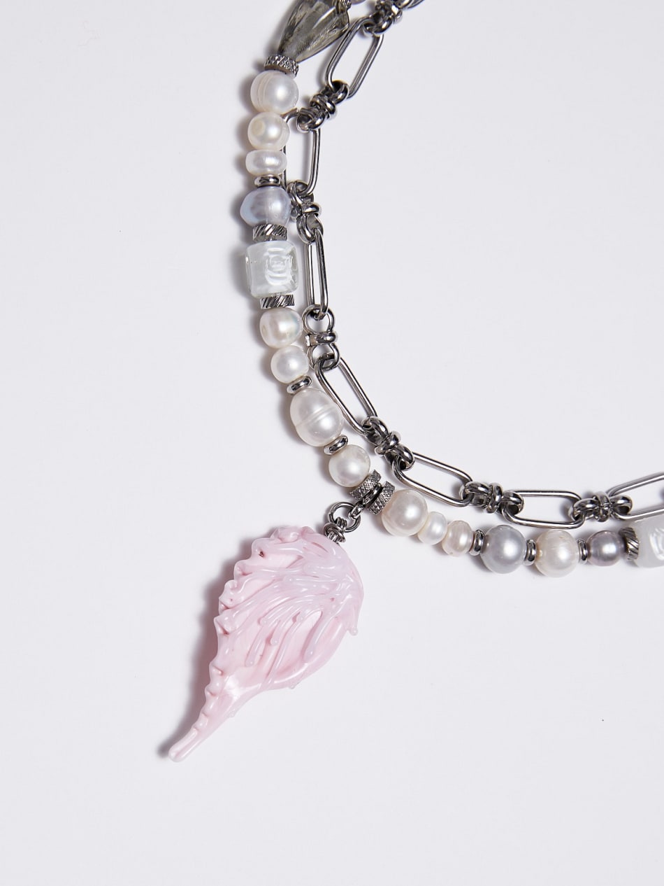 Necklace "Pink wing" image 4
