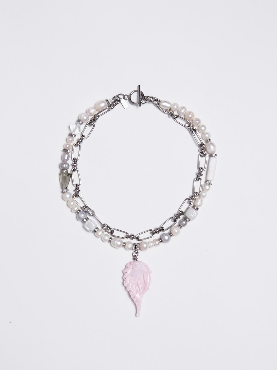 Necklace "Pink wing" image 1