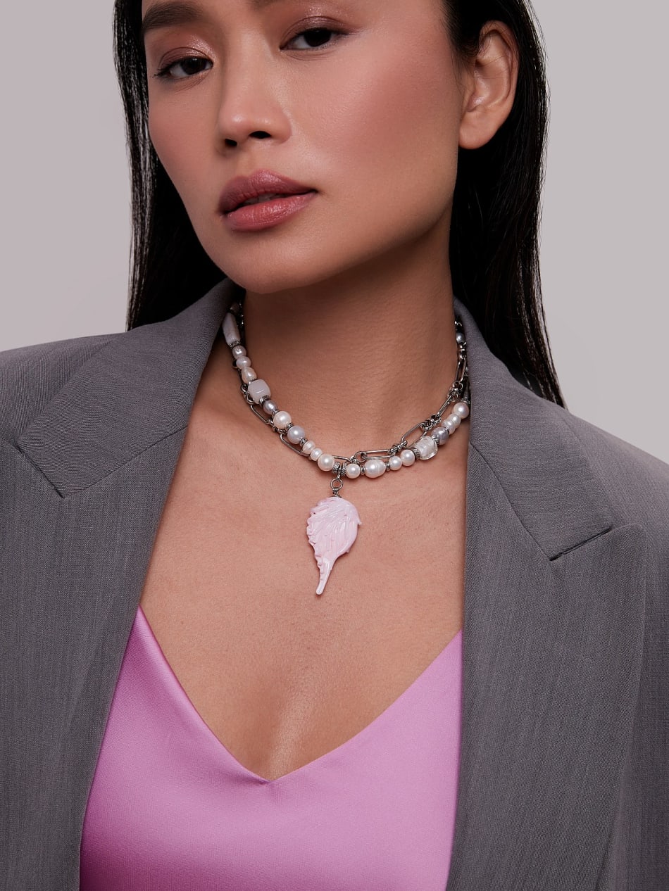 Necklace "Pink wing" image 3