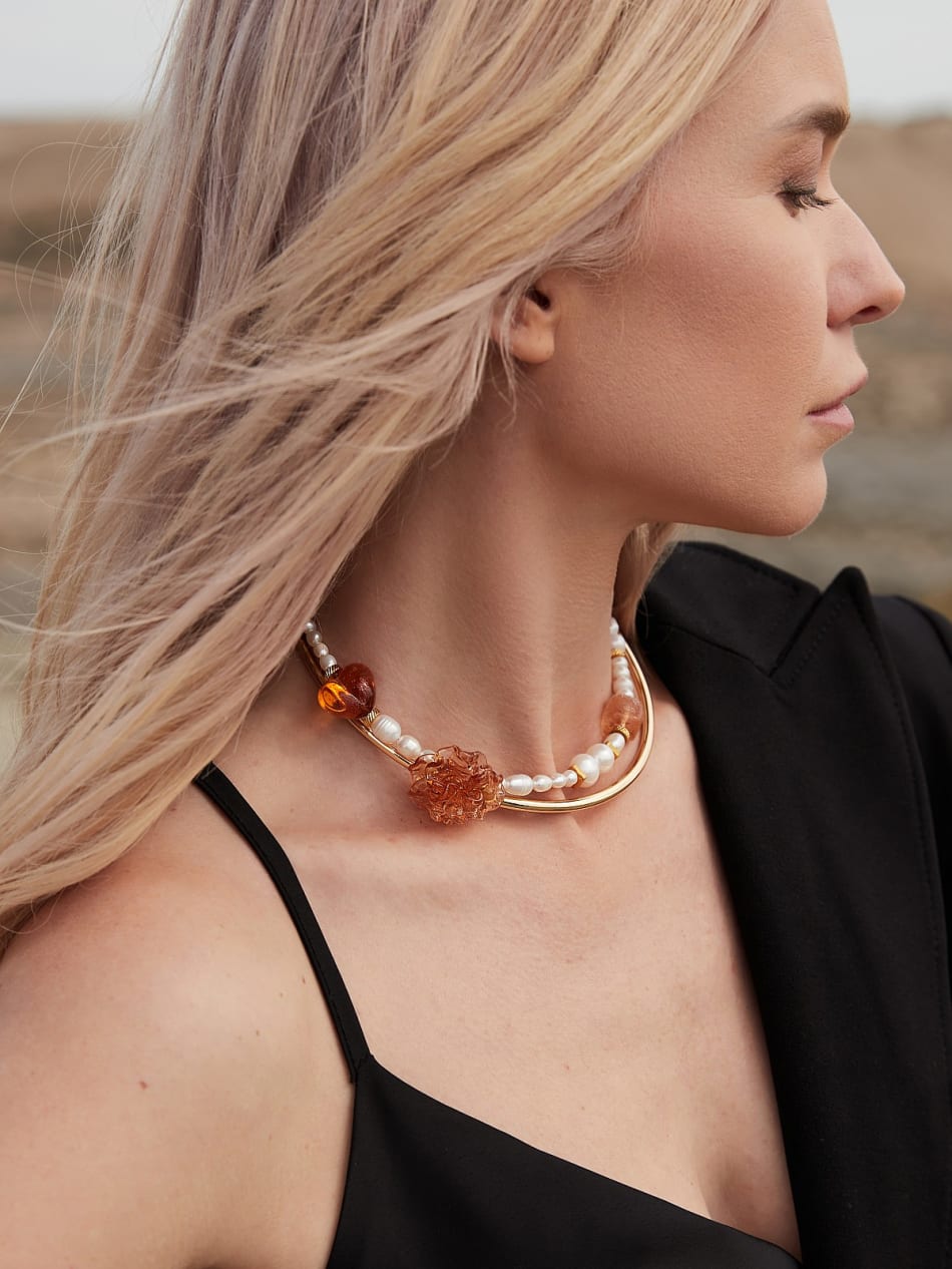 Necklace "Caramel latte" image 6
