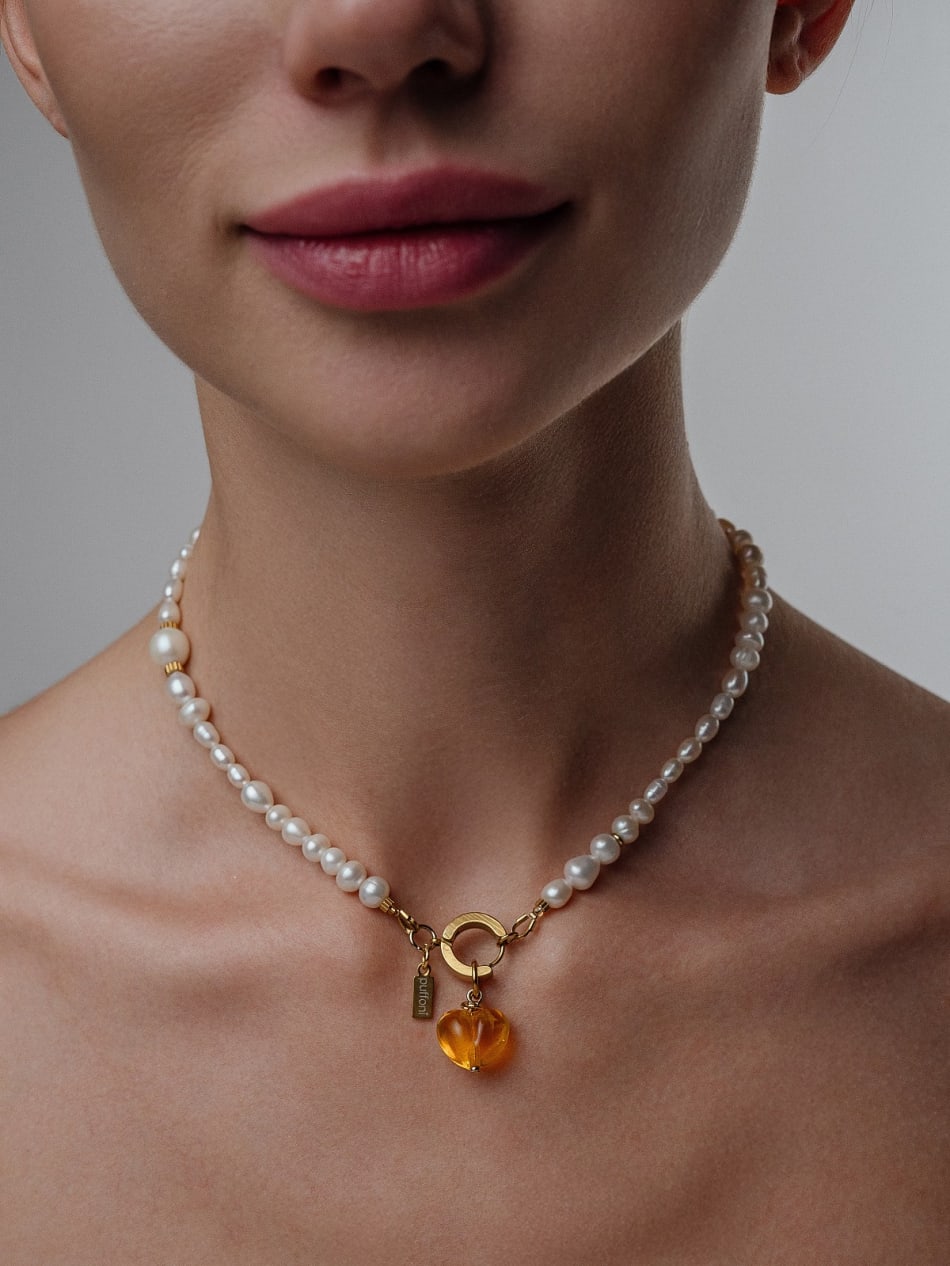 Pendant  "Amber Shine Heart "  image 2