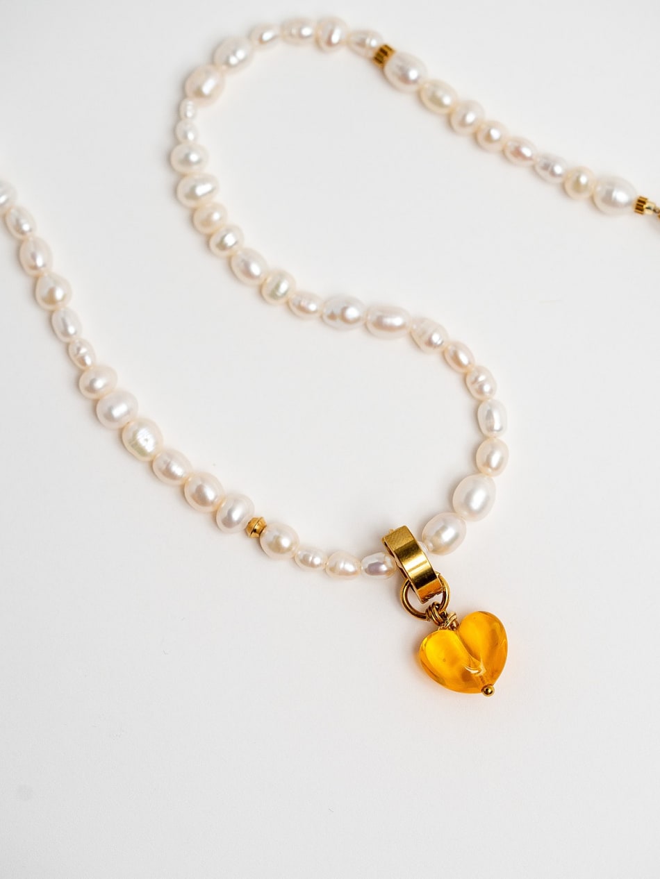 Pendant  "Amber Shine Heart "  image 5