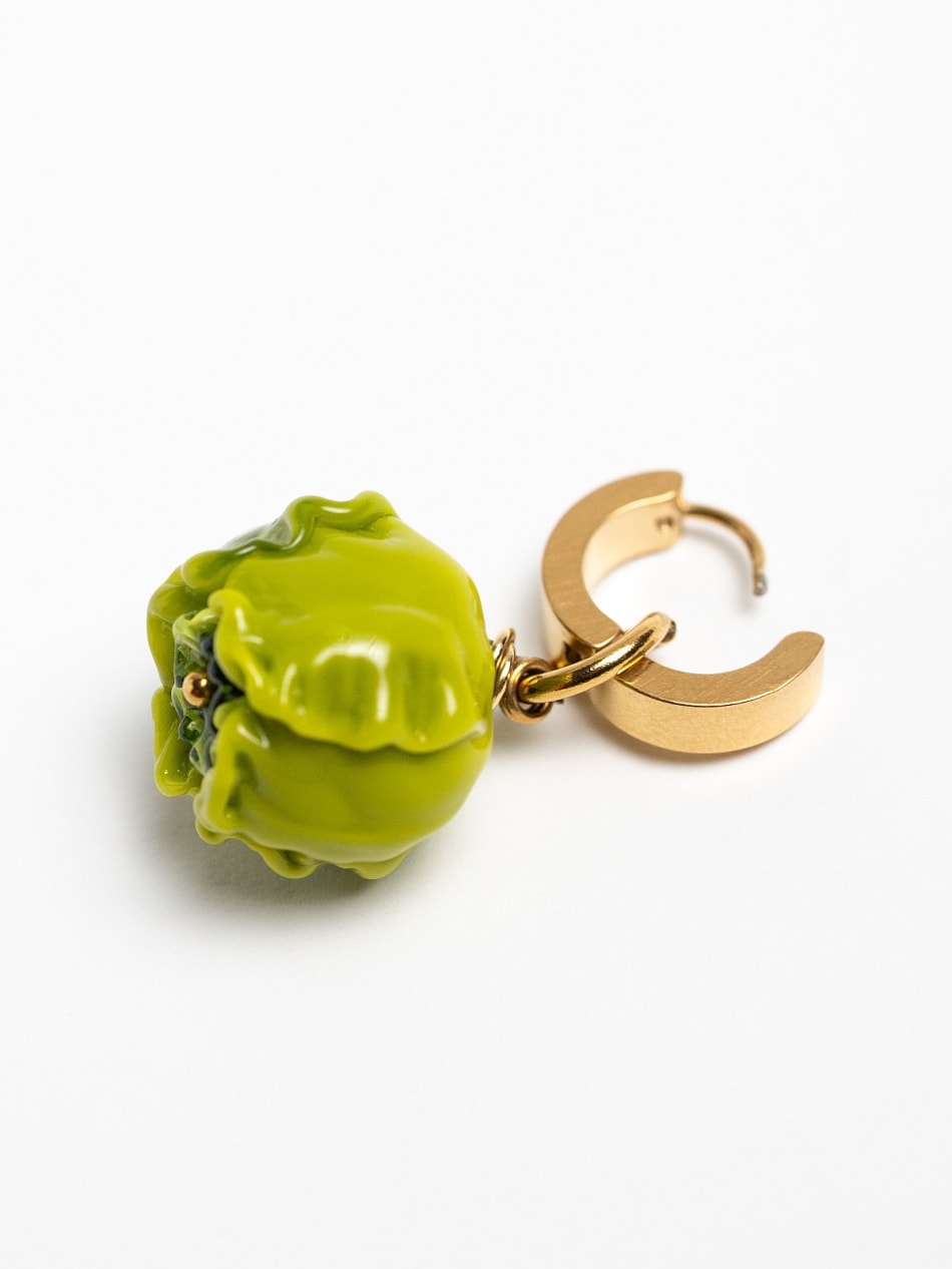Earring "Emerald Cabbage" image 4