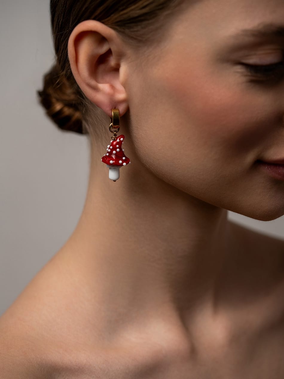 Earring "Scarlet Mushroom"  image 3