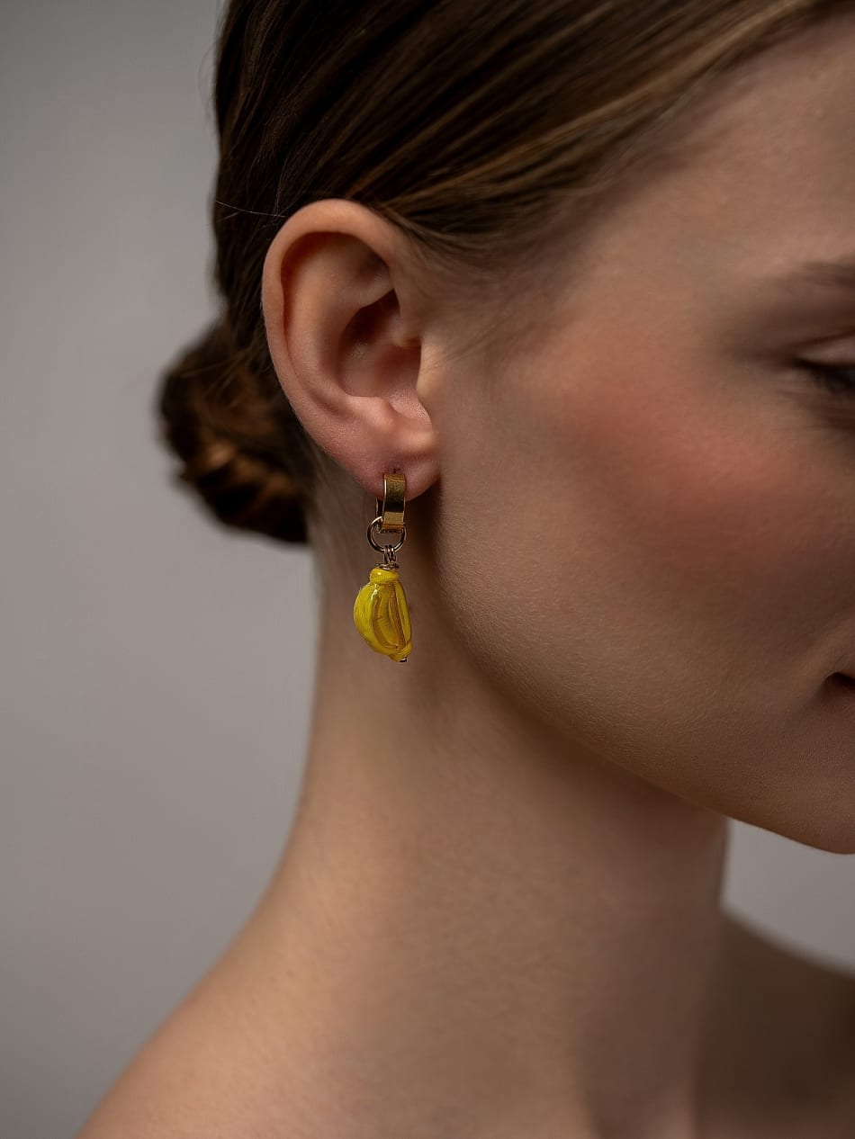 Earring "Glossy Lemon Slice" image 2