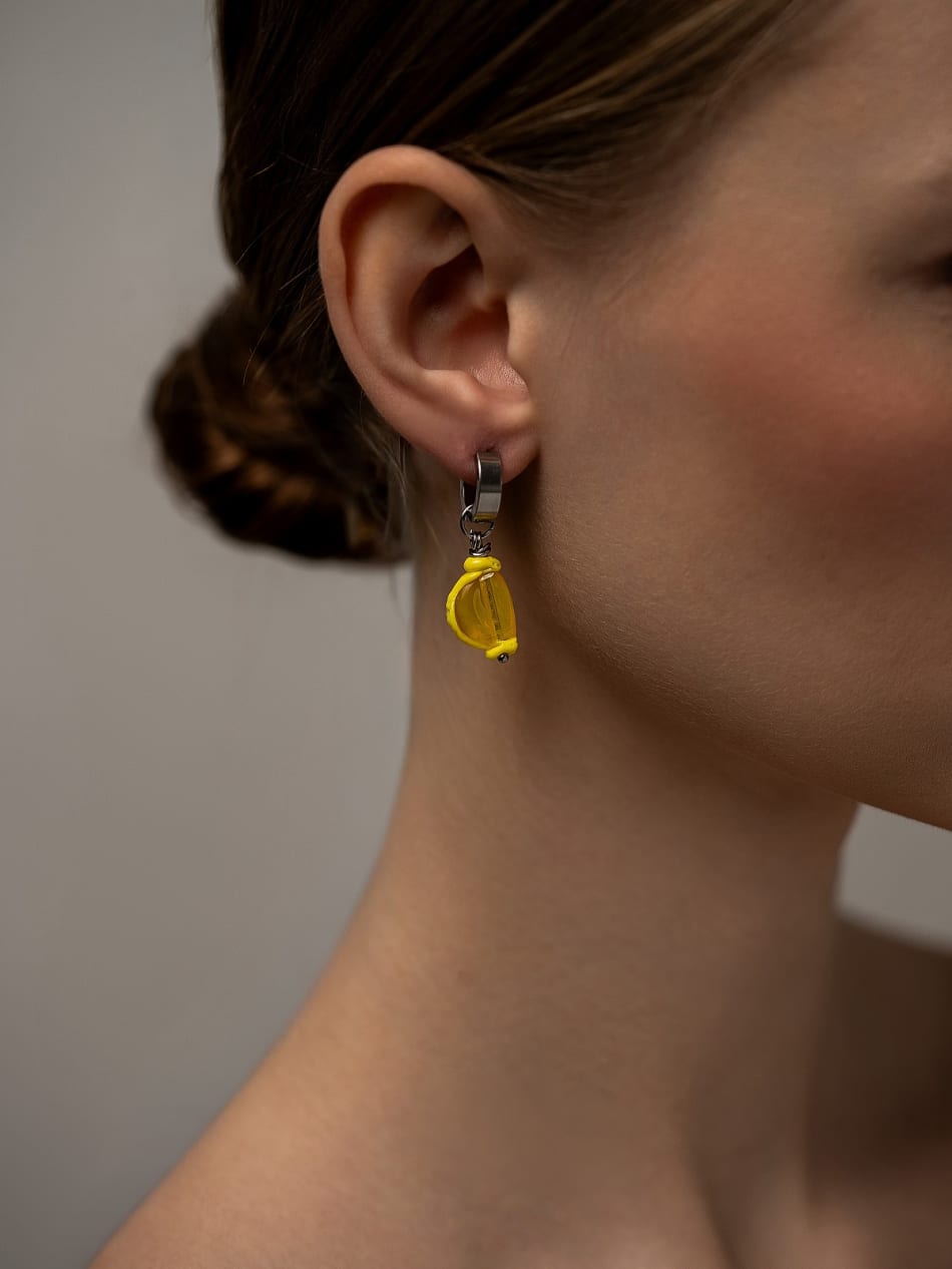 Earring "Glossy Lemon Slice" image 2
