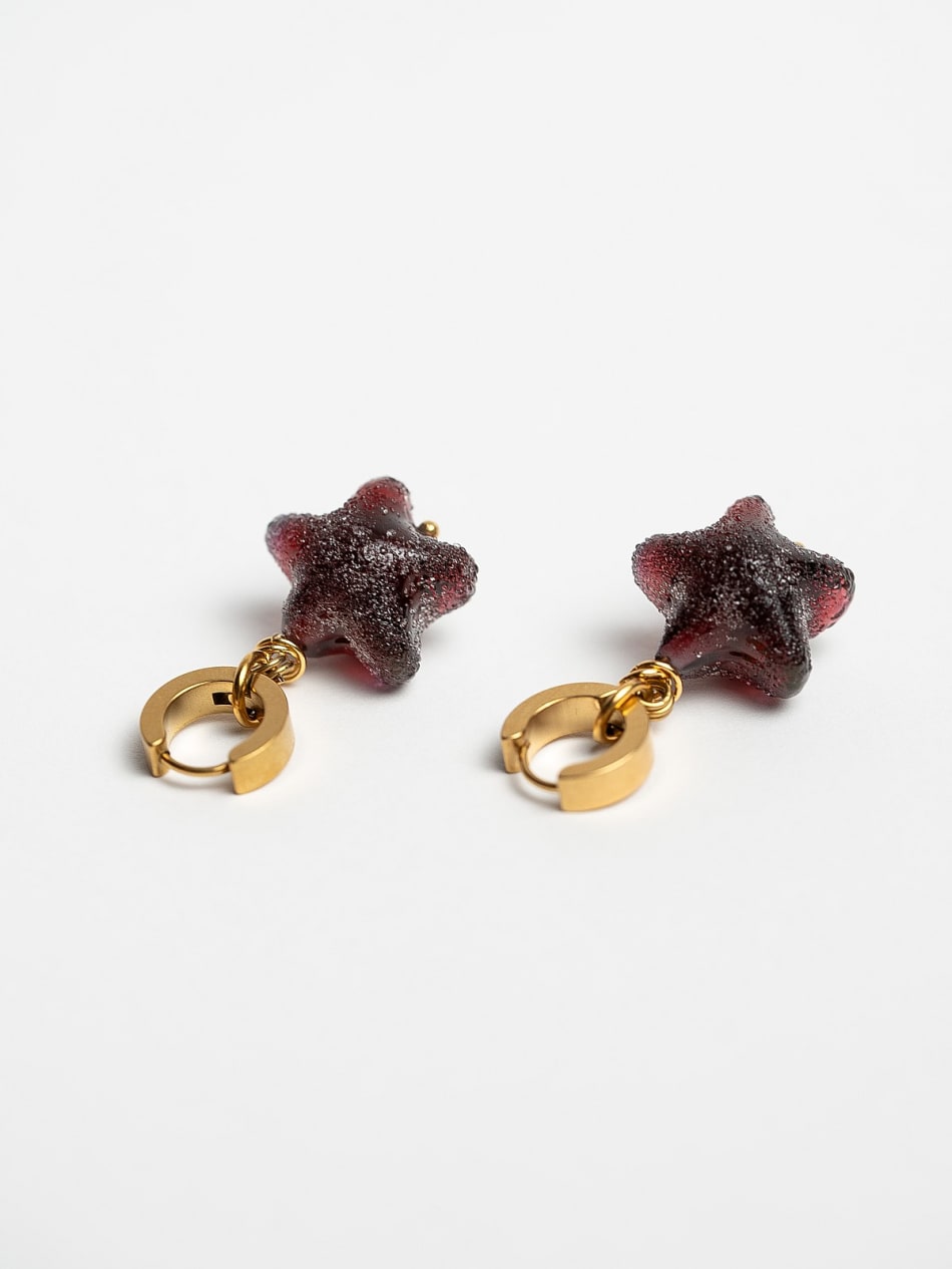 Earrings "Burgundy Stardust" image 5