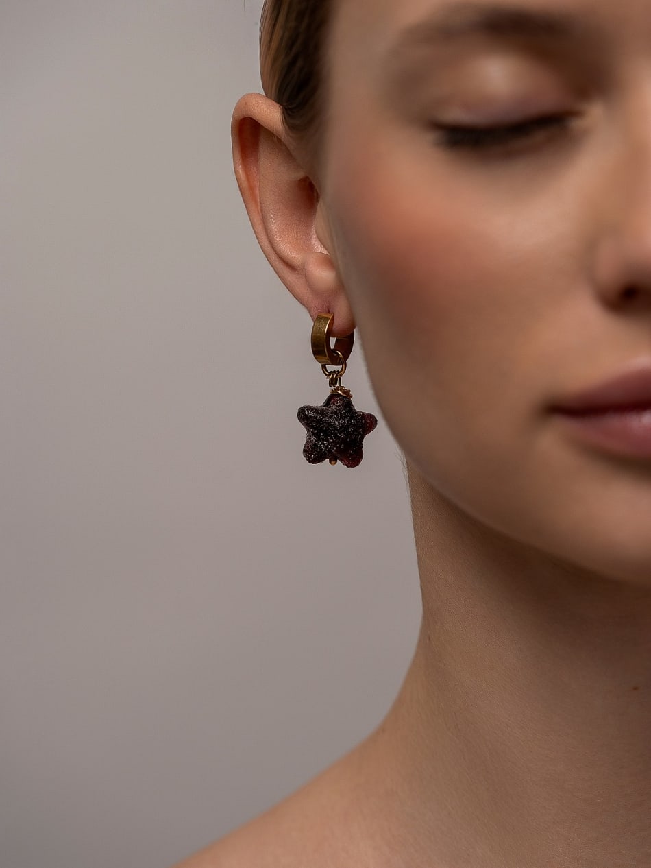 Earrings "Burgundy Stardust" image 2