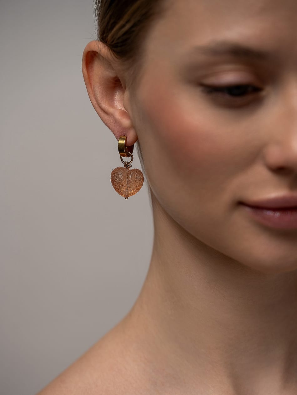 Earring "Autumn Fire Heart" image 3