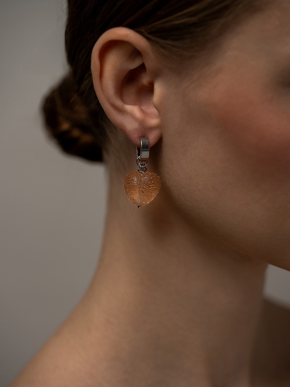 Earring "Autumn Fire Heart" image 3