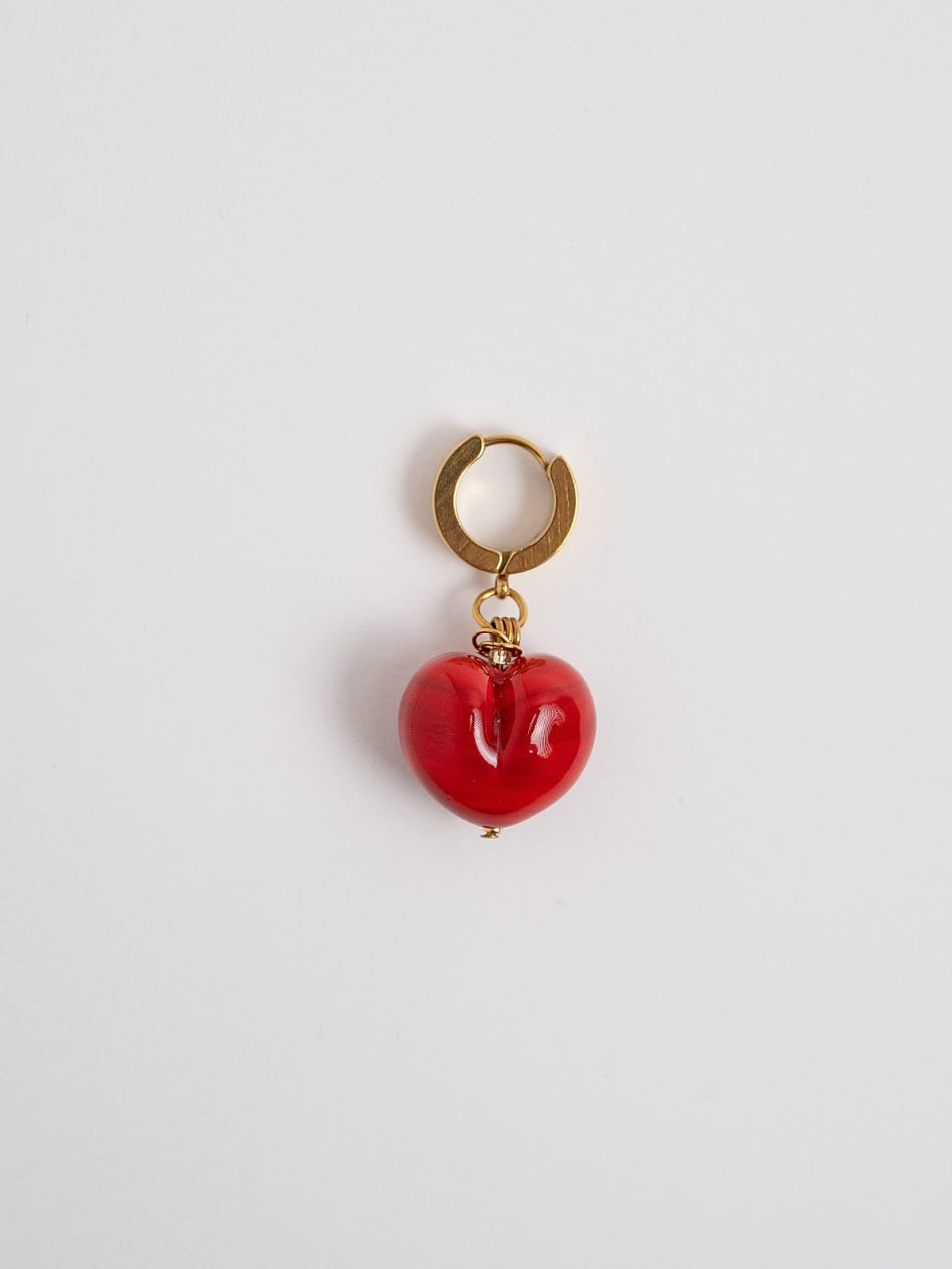 Earring "Glossy Flame Heart" image 1