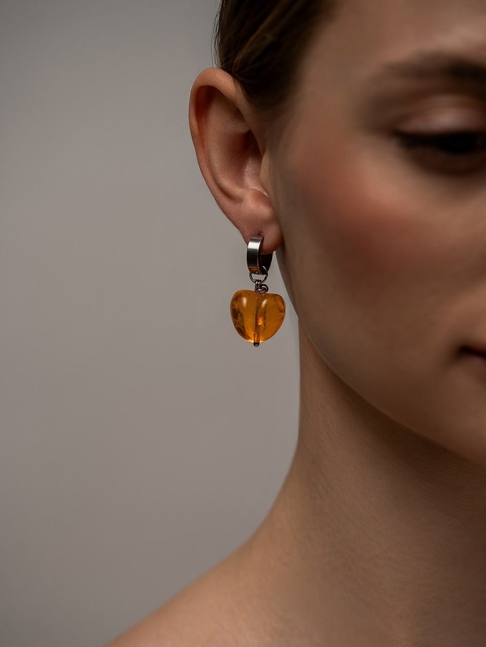 Earring "Sunset Flame Heart" image 3