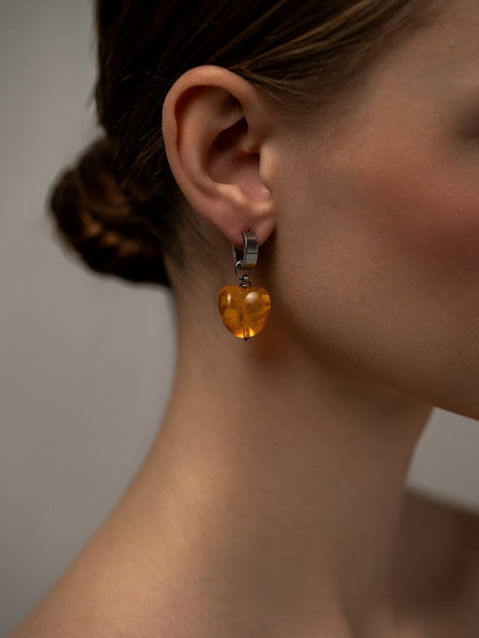Earring "Sunset Flame Heart" image 2