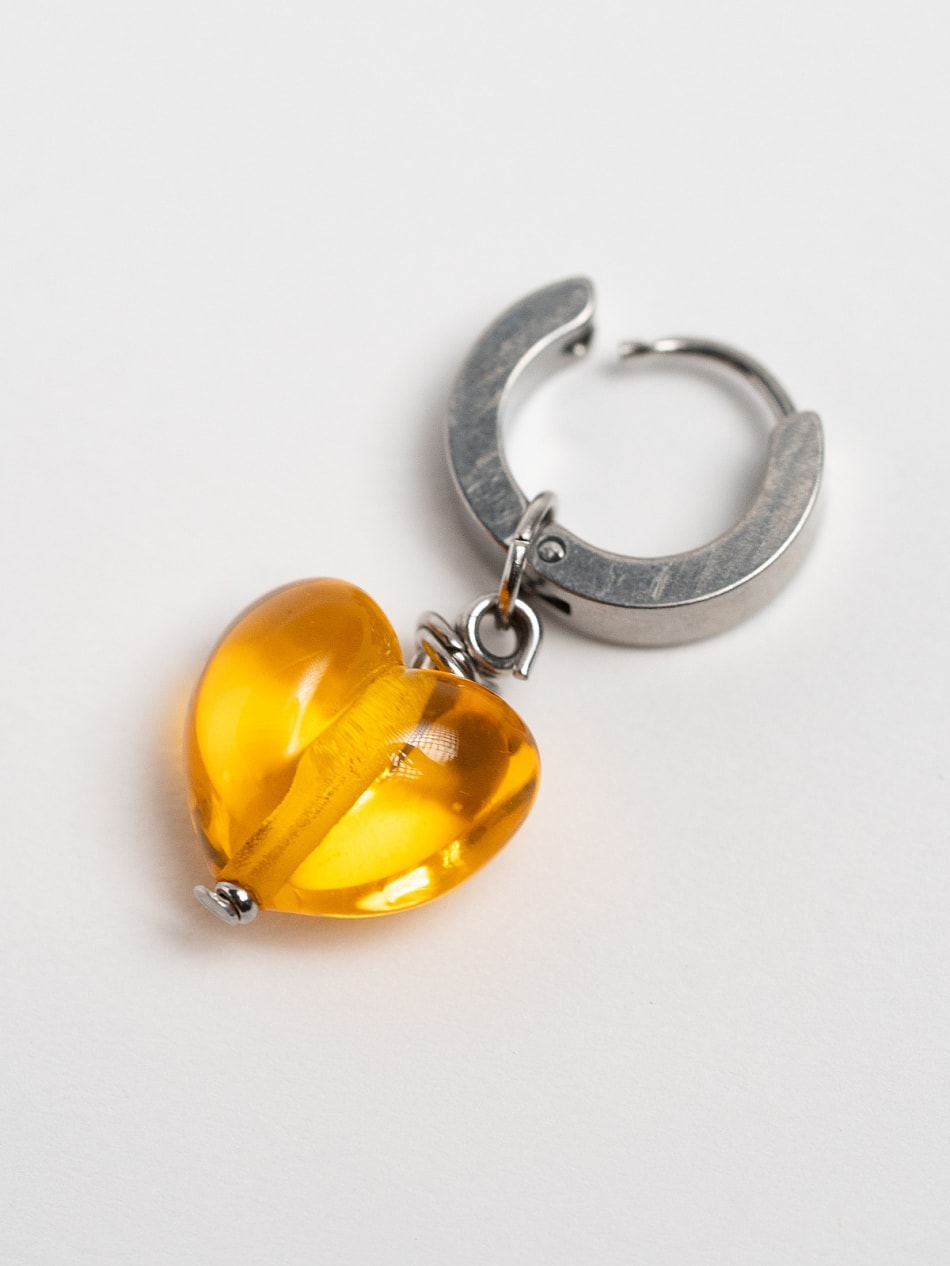 Earring "Amber Shine Heart " image 1