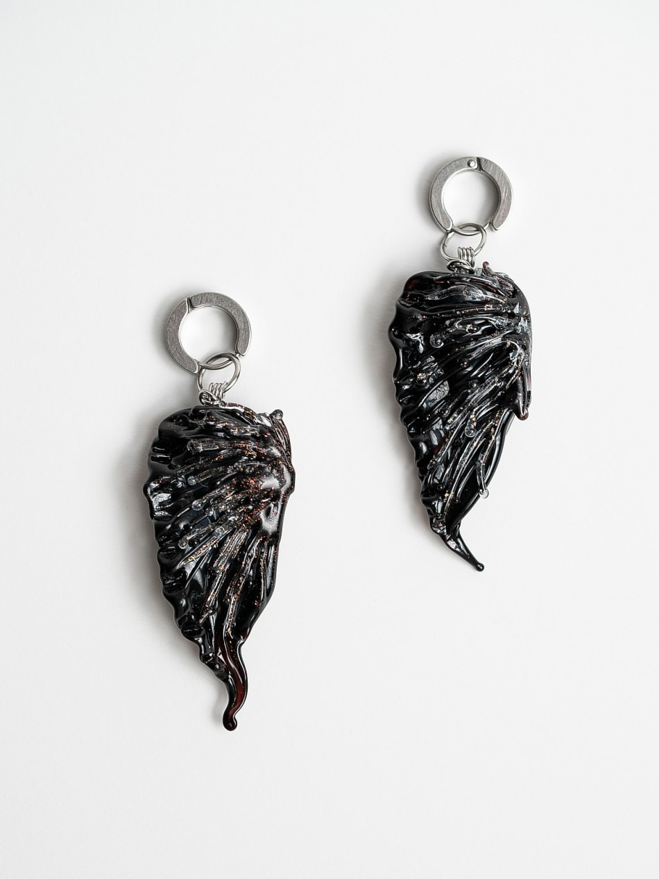 Earrings "Wings of Night" image 1