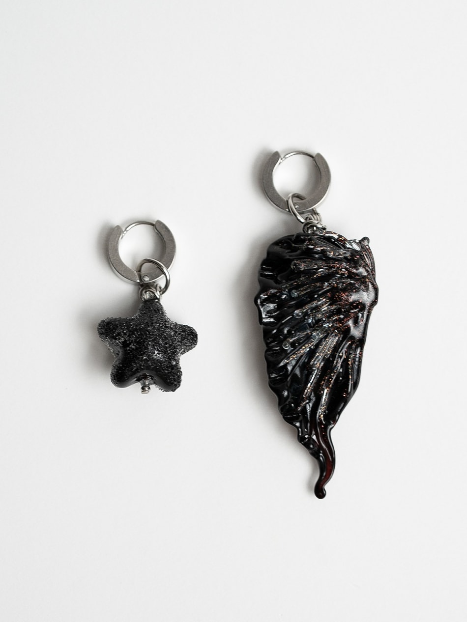 Earrings "Noir Wing" image 1
