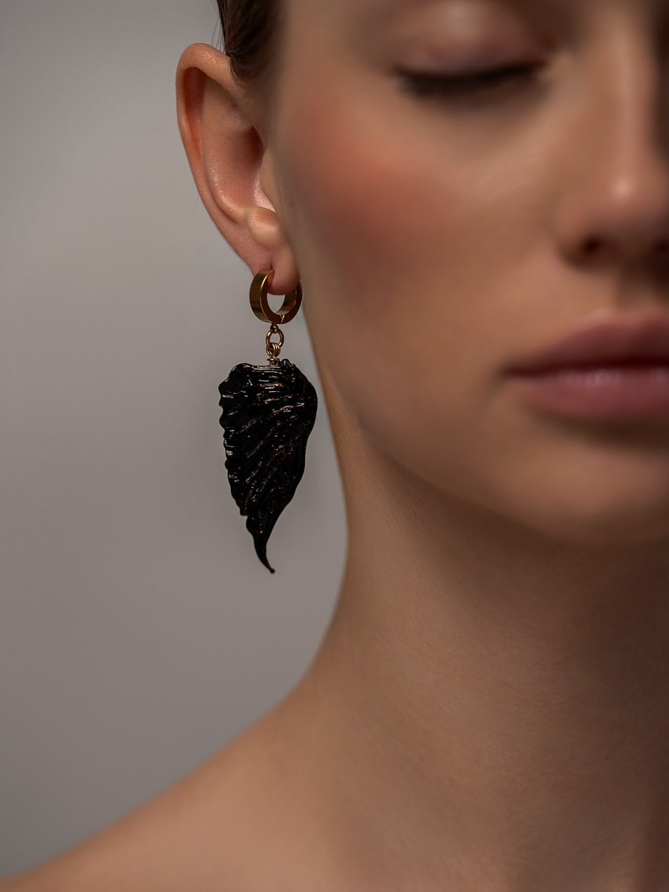 Earrings "Noir Wing" image 5