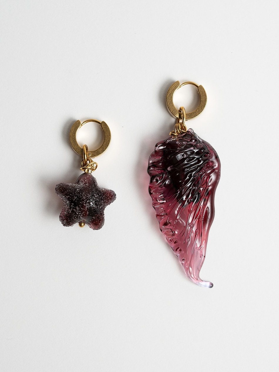 Earrings "Wine Wing" image 1
