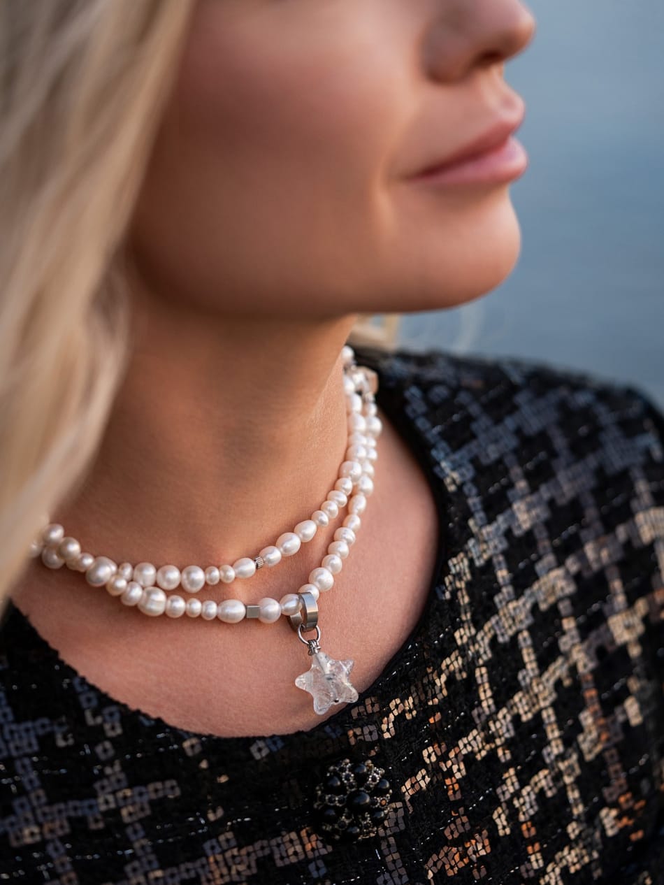 Necklace "Crystal Star Pearl" image 5