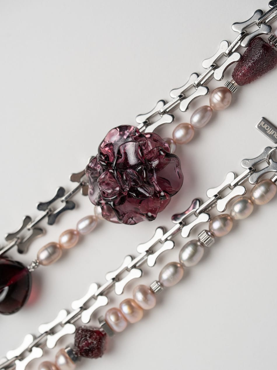 Choker “Bordeaux Garden” image 5