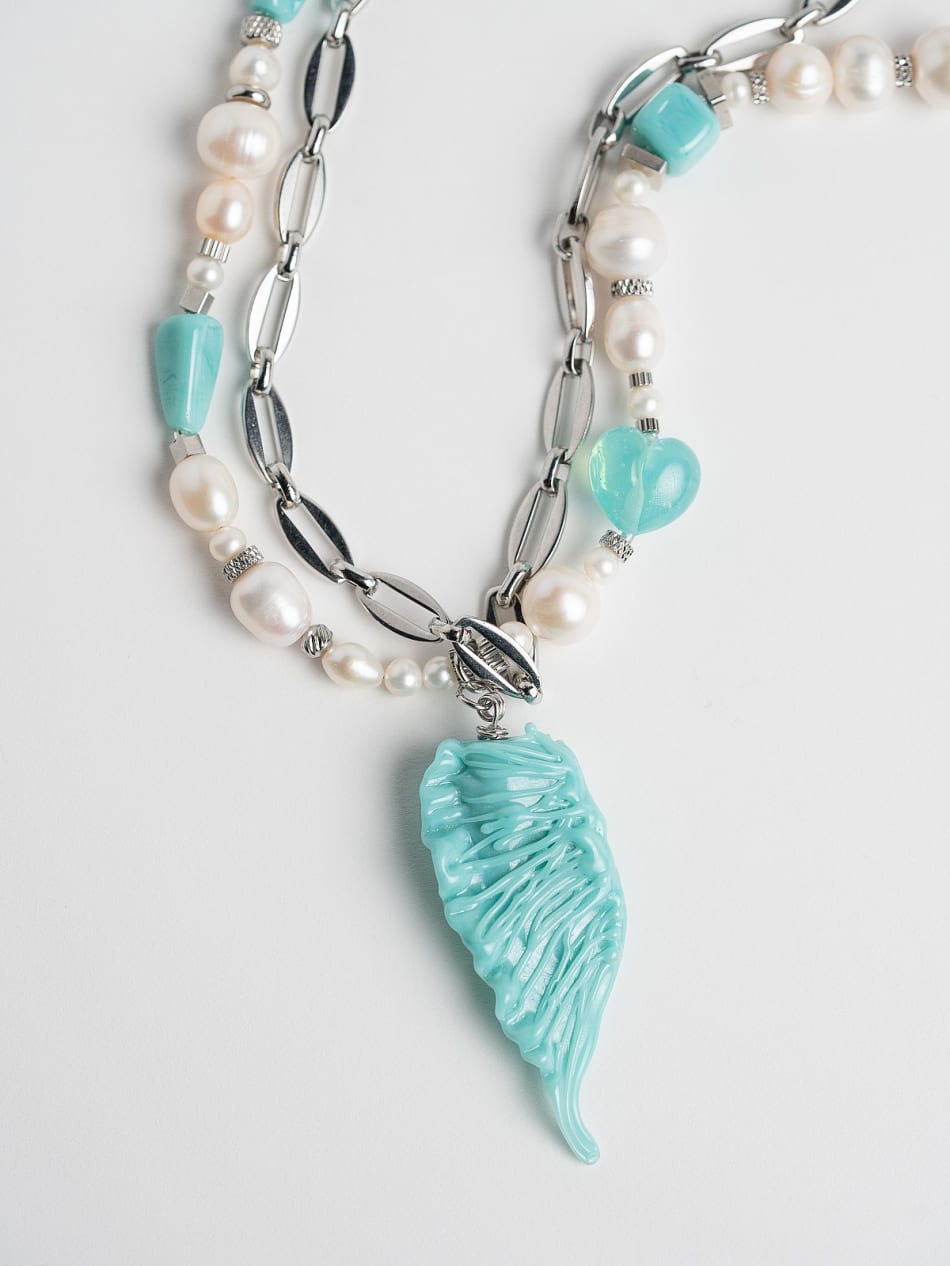 Necklace “Cool Blue Wing” image 7