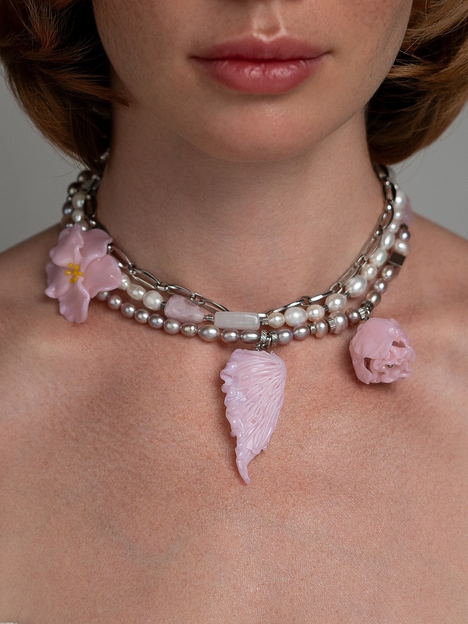 Necklace “Pink Garden” image 3