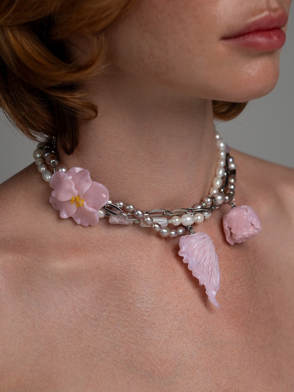 Necklace “Pink Garden” image 2