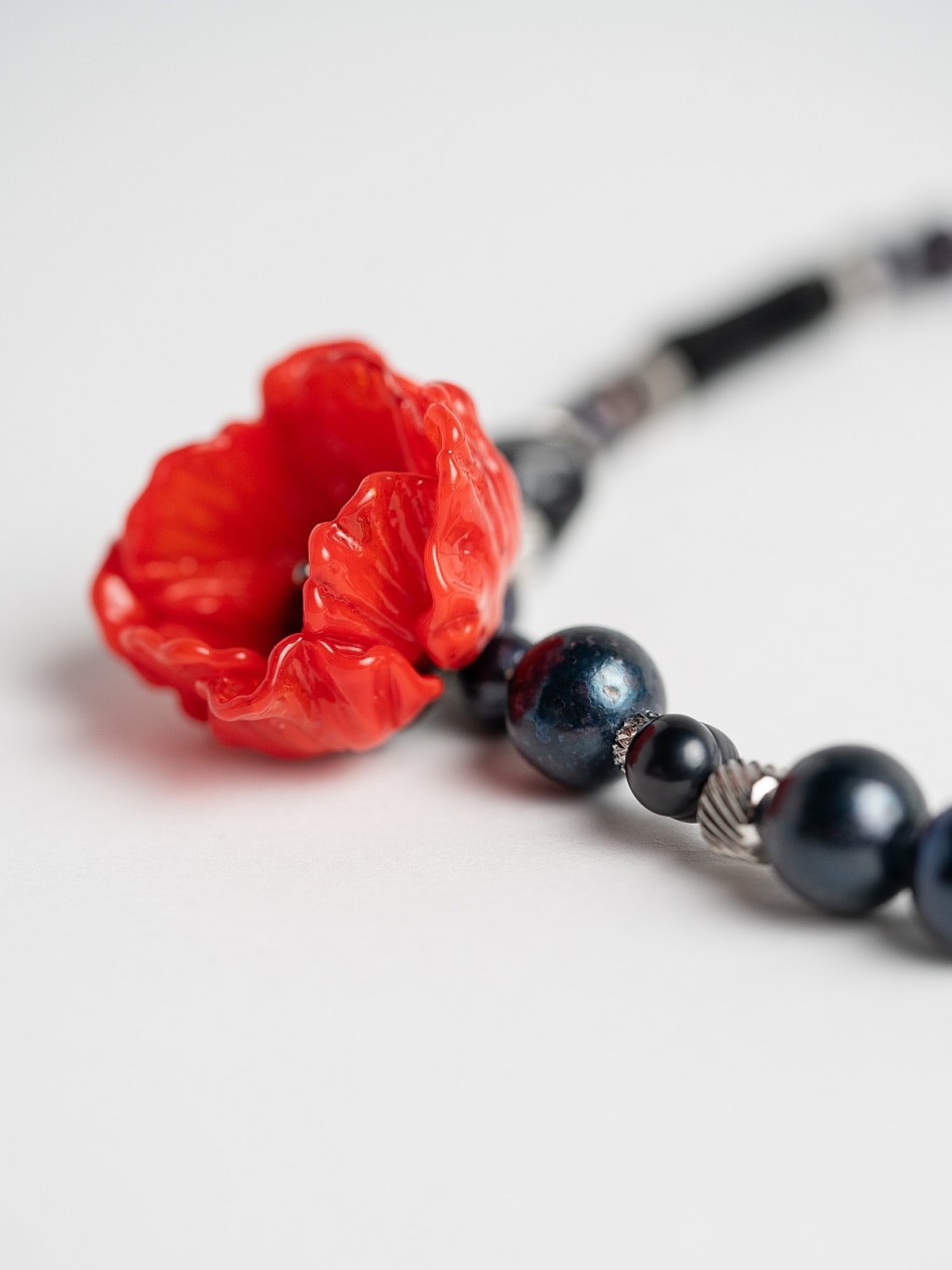 Necklace “Midnight Poppy”  image 8