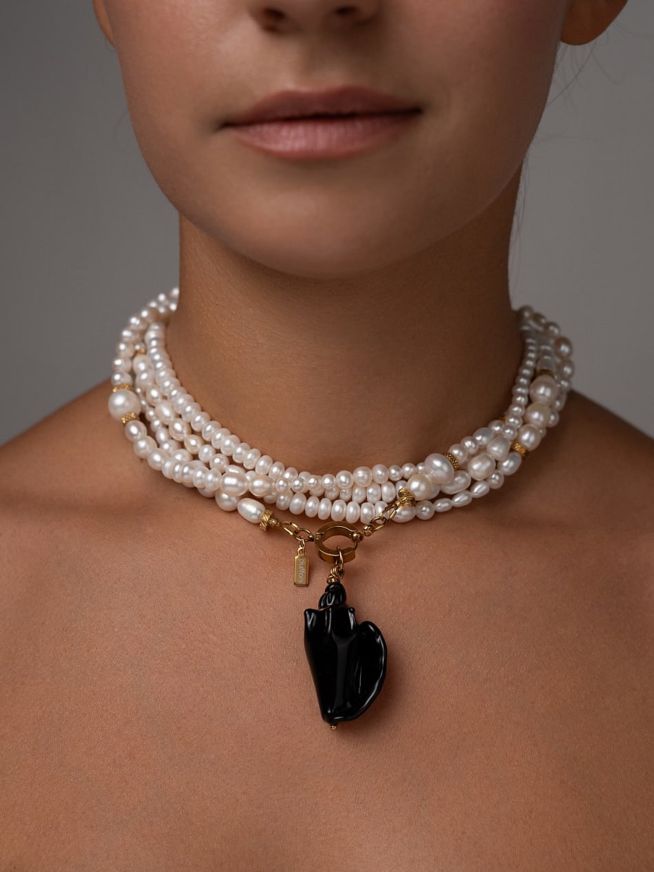 Necklace “Pearl Noir” image 5