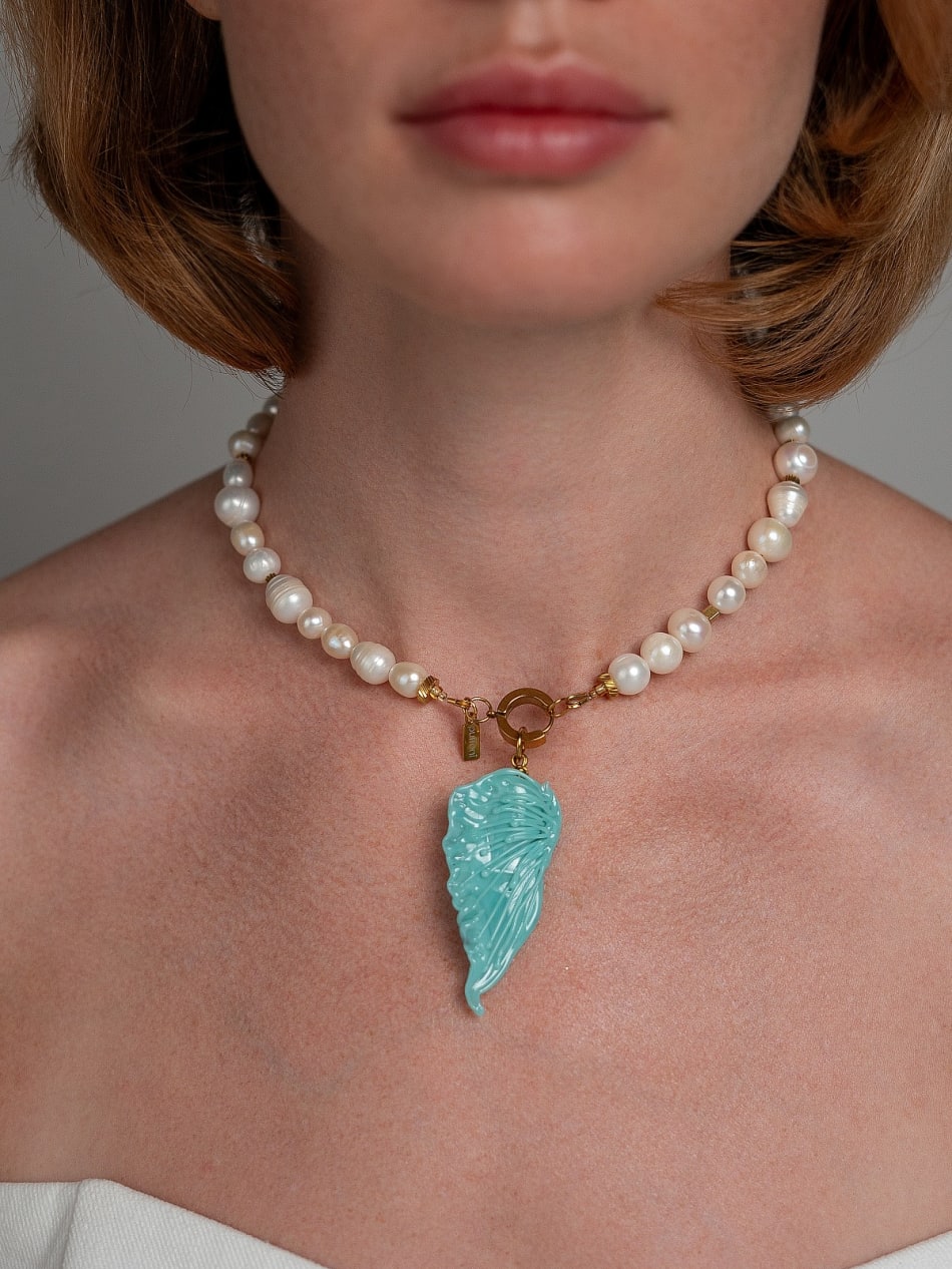 Necklace "Cool Blue Wing" image 2