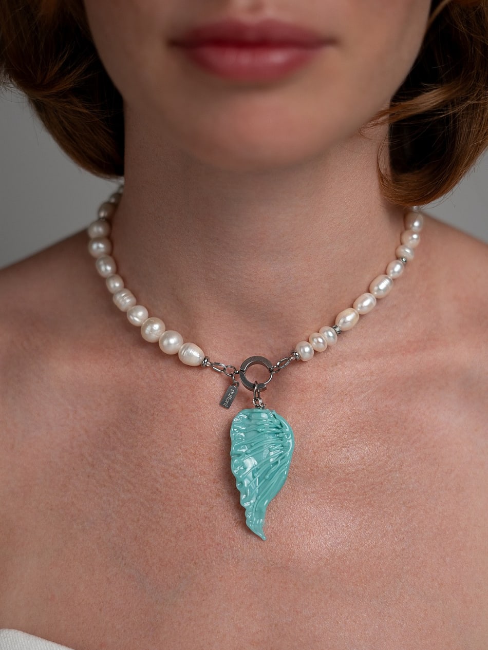Necklace "Cool Blue Wing" image 2