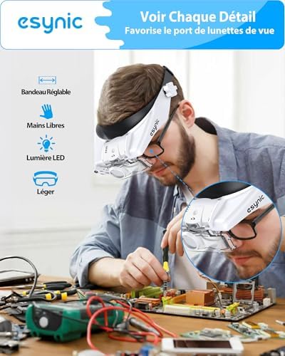 Vue 2 de Esynic Lunettes Loupe Grossissante