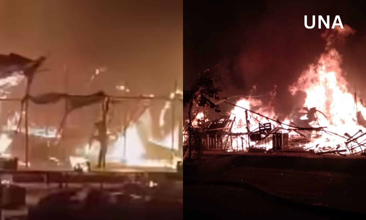 लखनऊ के इटौंजा फ्लाईओवर के पास छह दुकानें आग में खाक, किसी के हताहत होने की खबर नहीं