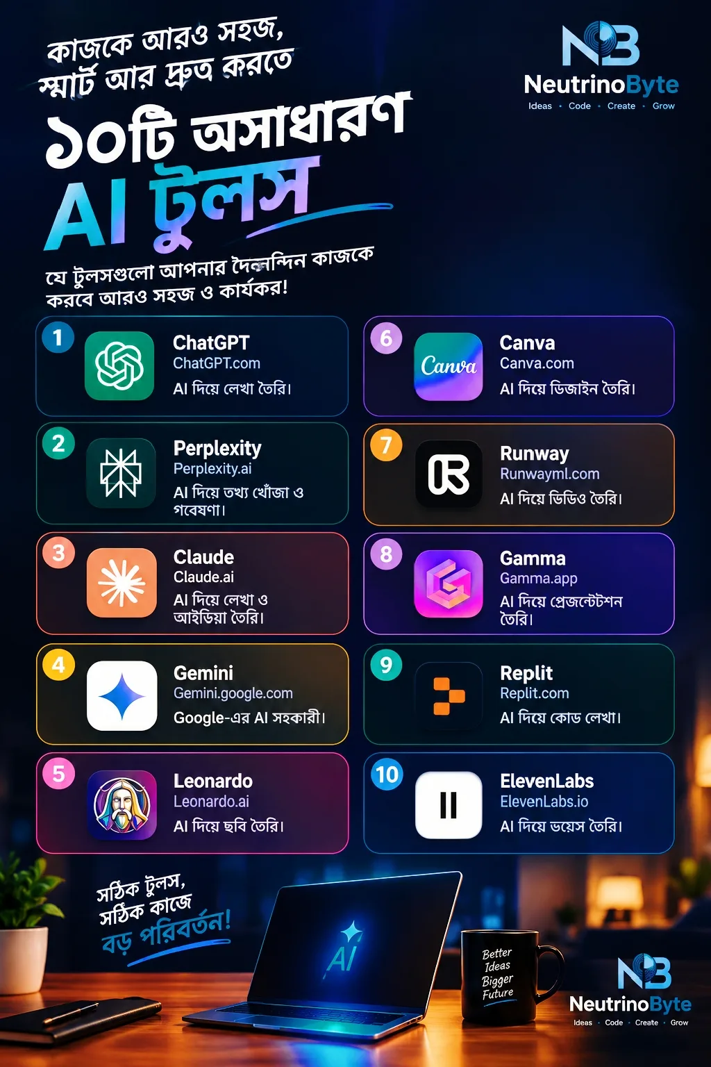 ১০ টি অসাধারণ AI টুলস