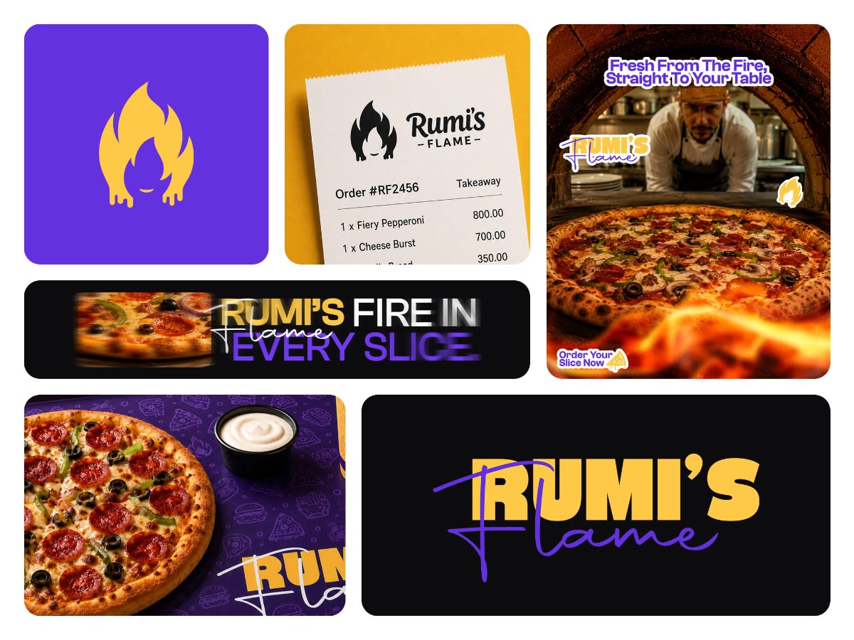 Rumi’s Flame | Fast Food Logo & Brand Identity Design